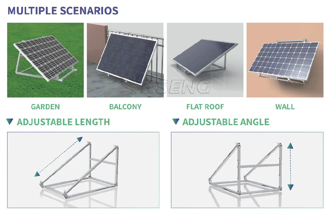 Automatically Adjusts Balcony Mounting Bracket Solar Panel Racking System Home Solar Mount Kit