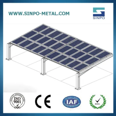 Double Row Solar Carport Structure Reasonable Price Single Pole Solar Carport Energy System